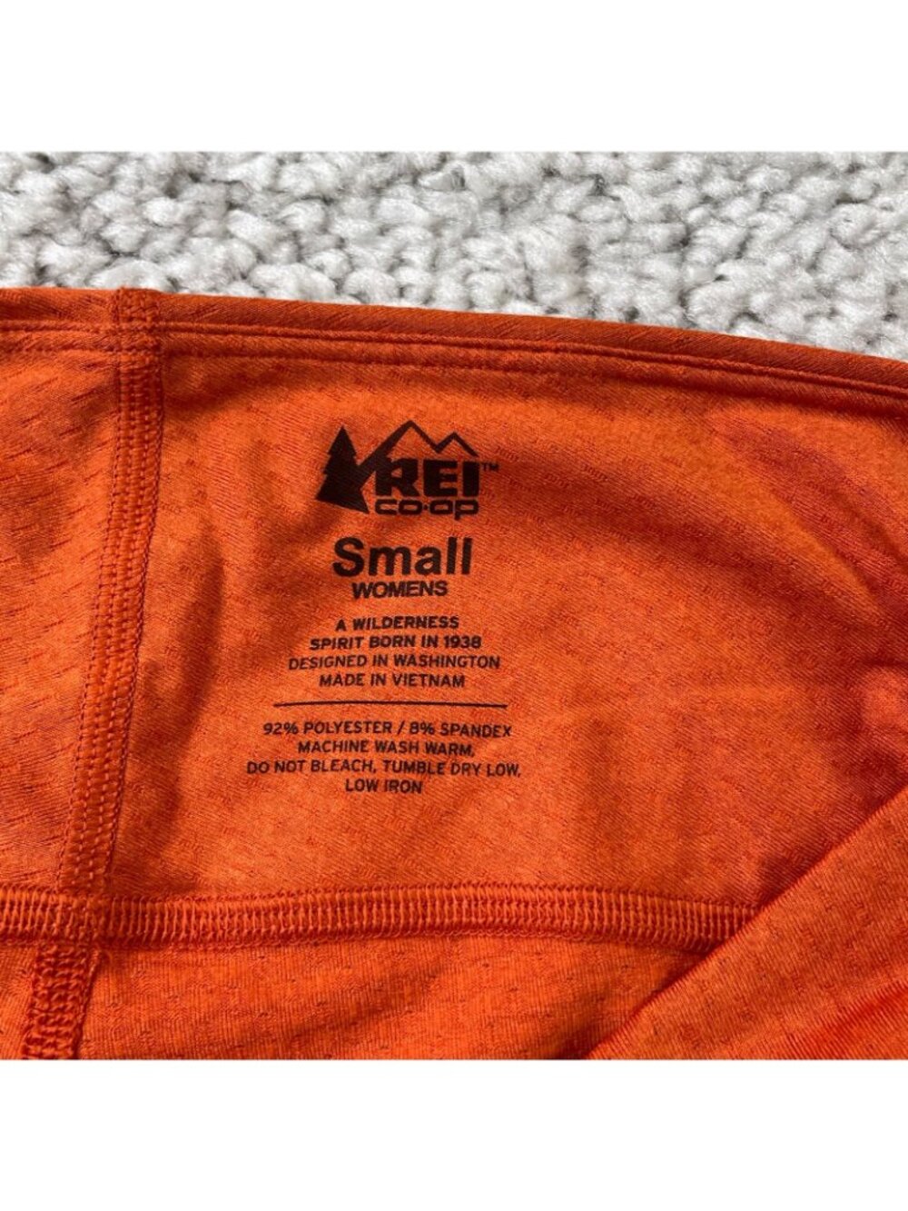 REI Co-op Lightweight Base Layer Tight Leggings Copper Clay Orange Womens Small - Picture 3 of 7